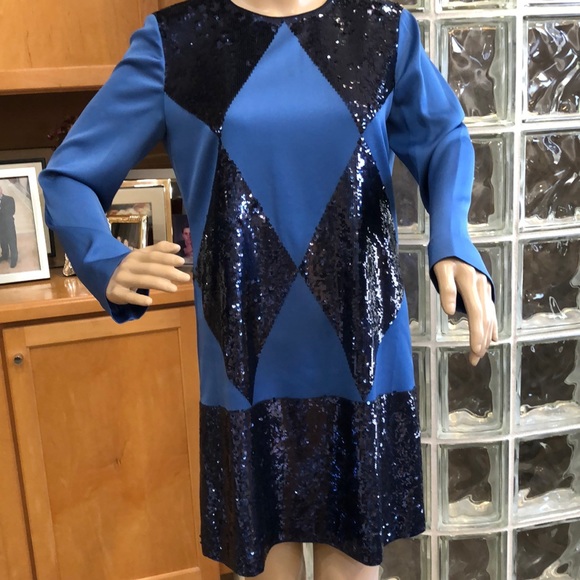 NWT Tory Burch Runway Sequin Pattern Mini Dress - Picture 4 of 15